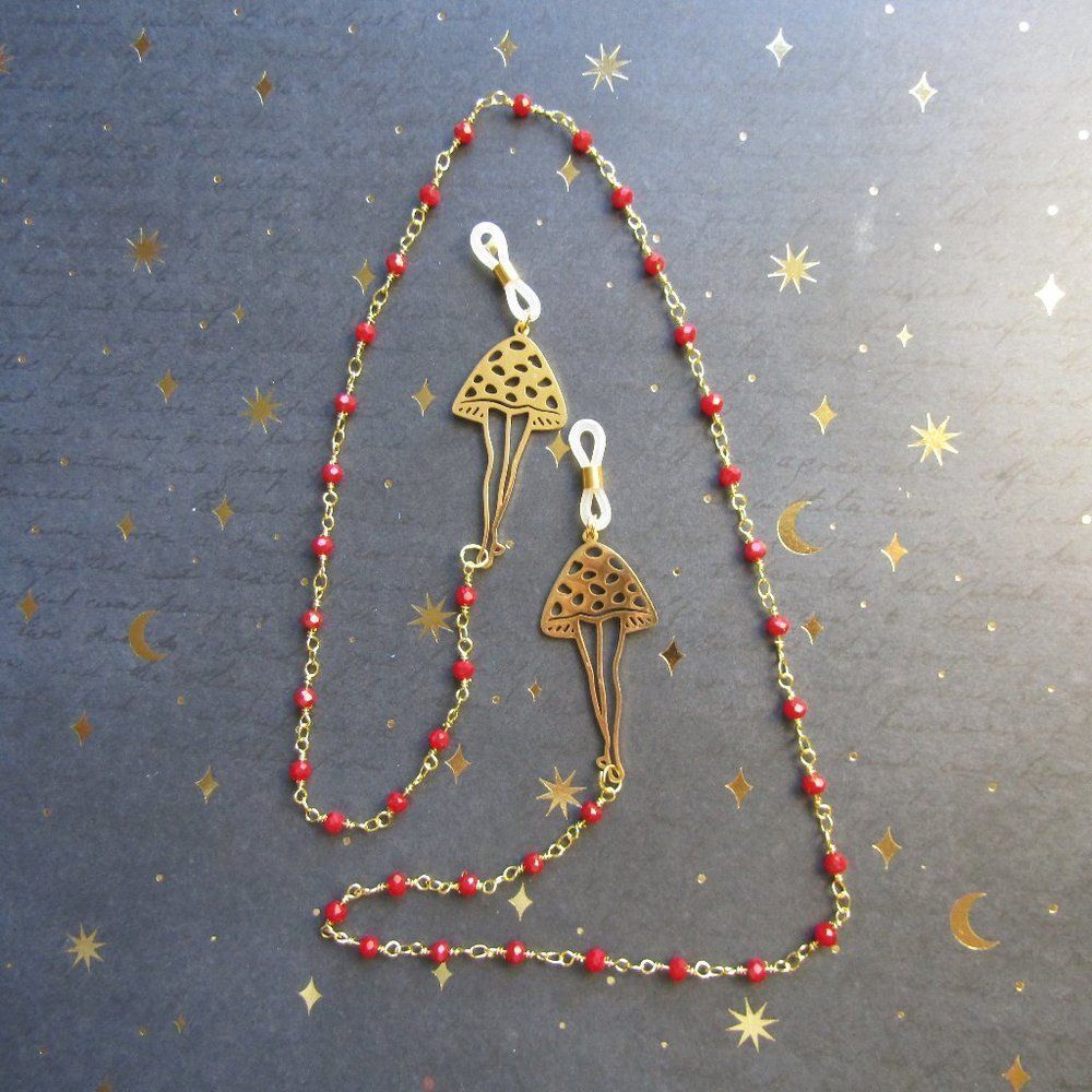 Mystical Mushroom Glasses Chain Sexy Leg Red Aminata Design